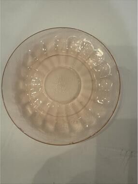 Jeannette Pink Depression Glass Floral Poinsettia Saucer